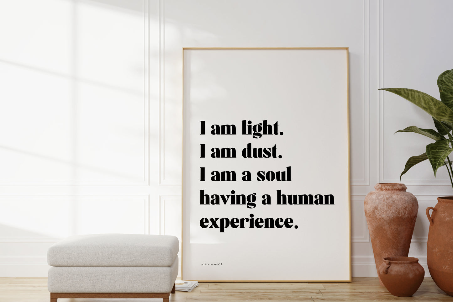 Poetry Poster 'I AM LIGHT' Quote Wall Art Prints