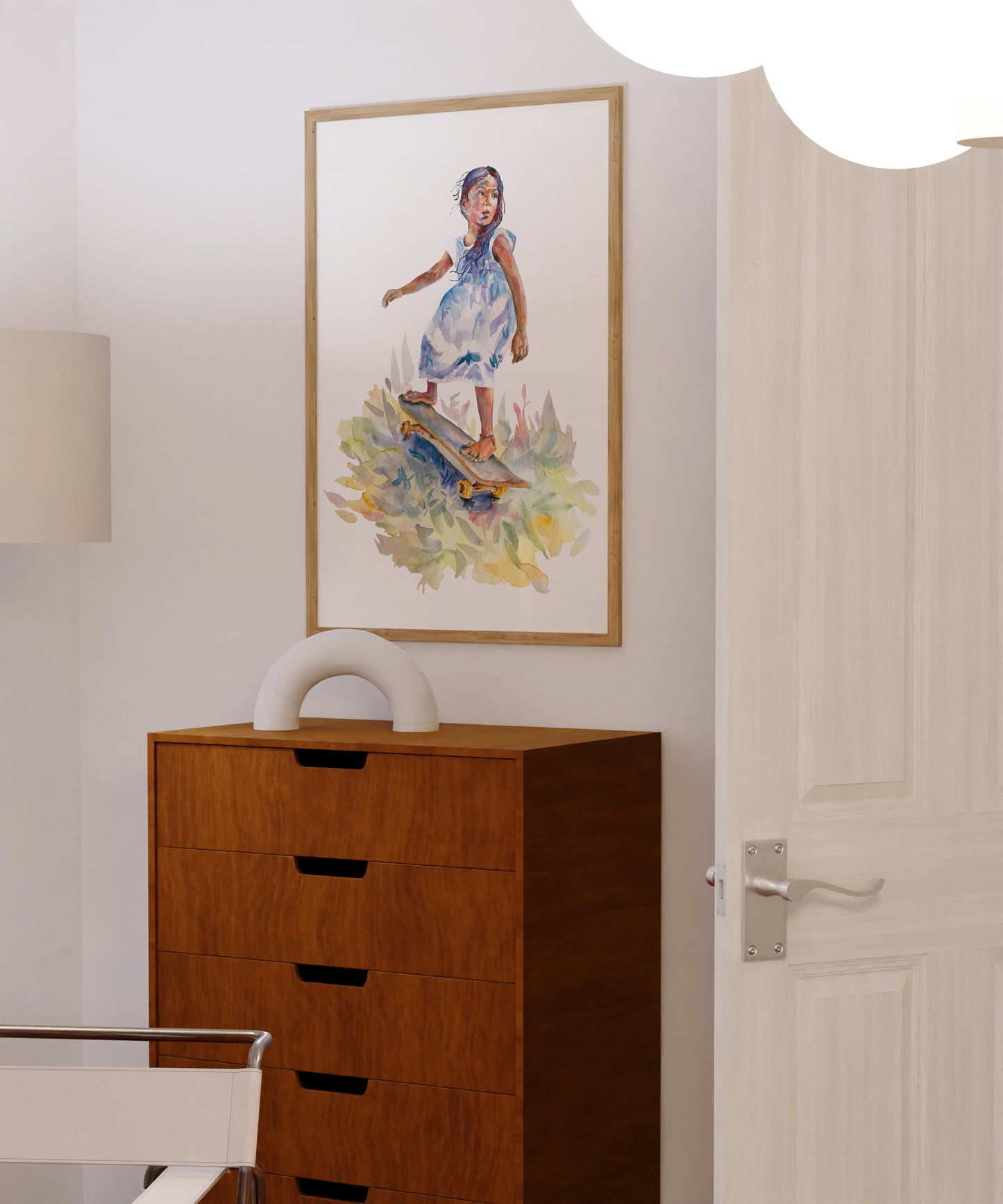 Whimsical Art Print SKATE LIKE A GIRL