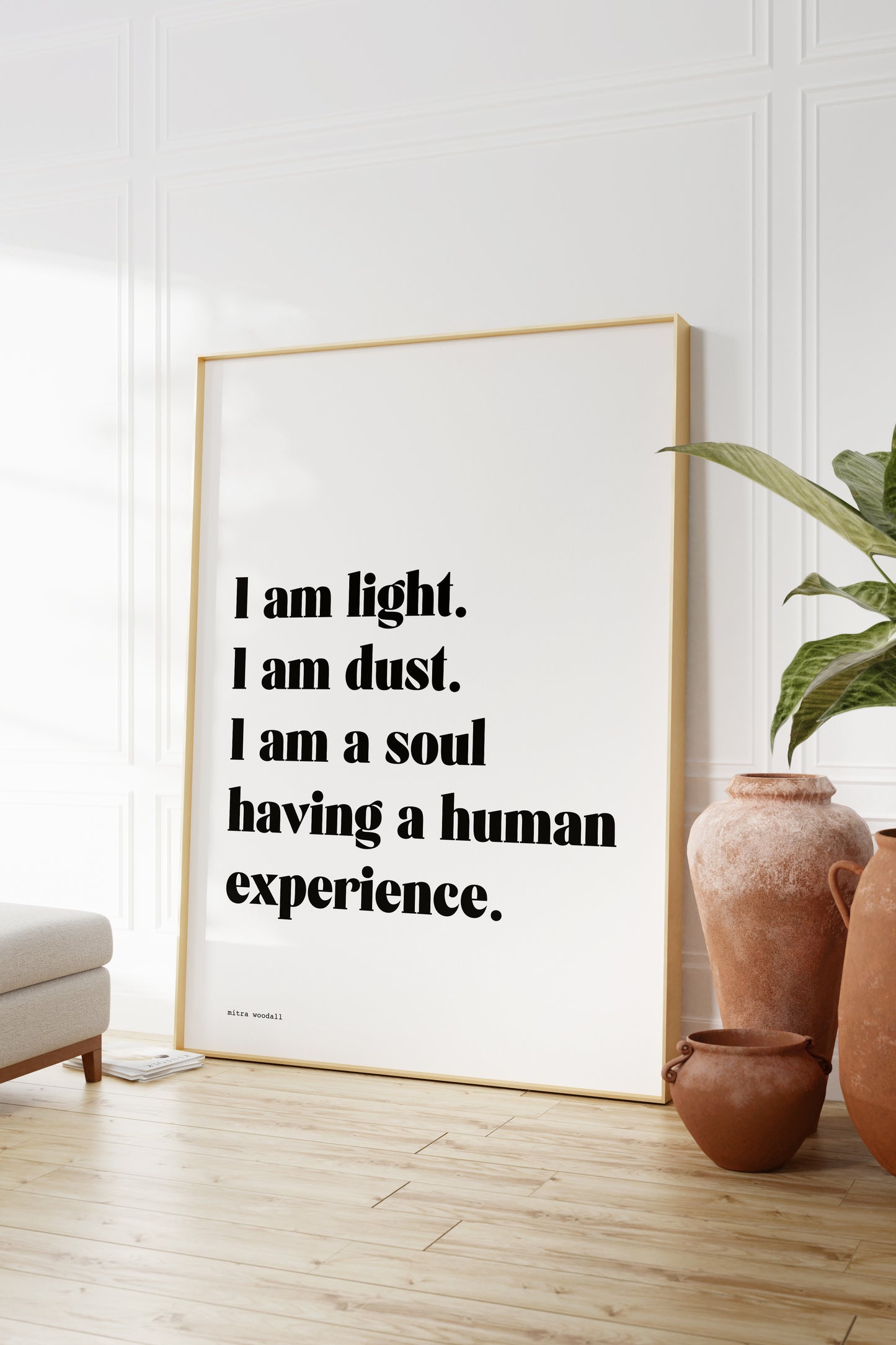 Poetry Poster 'I AM LIGHT' Quote Wall Art Prints